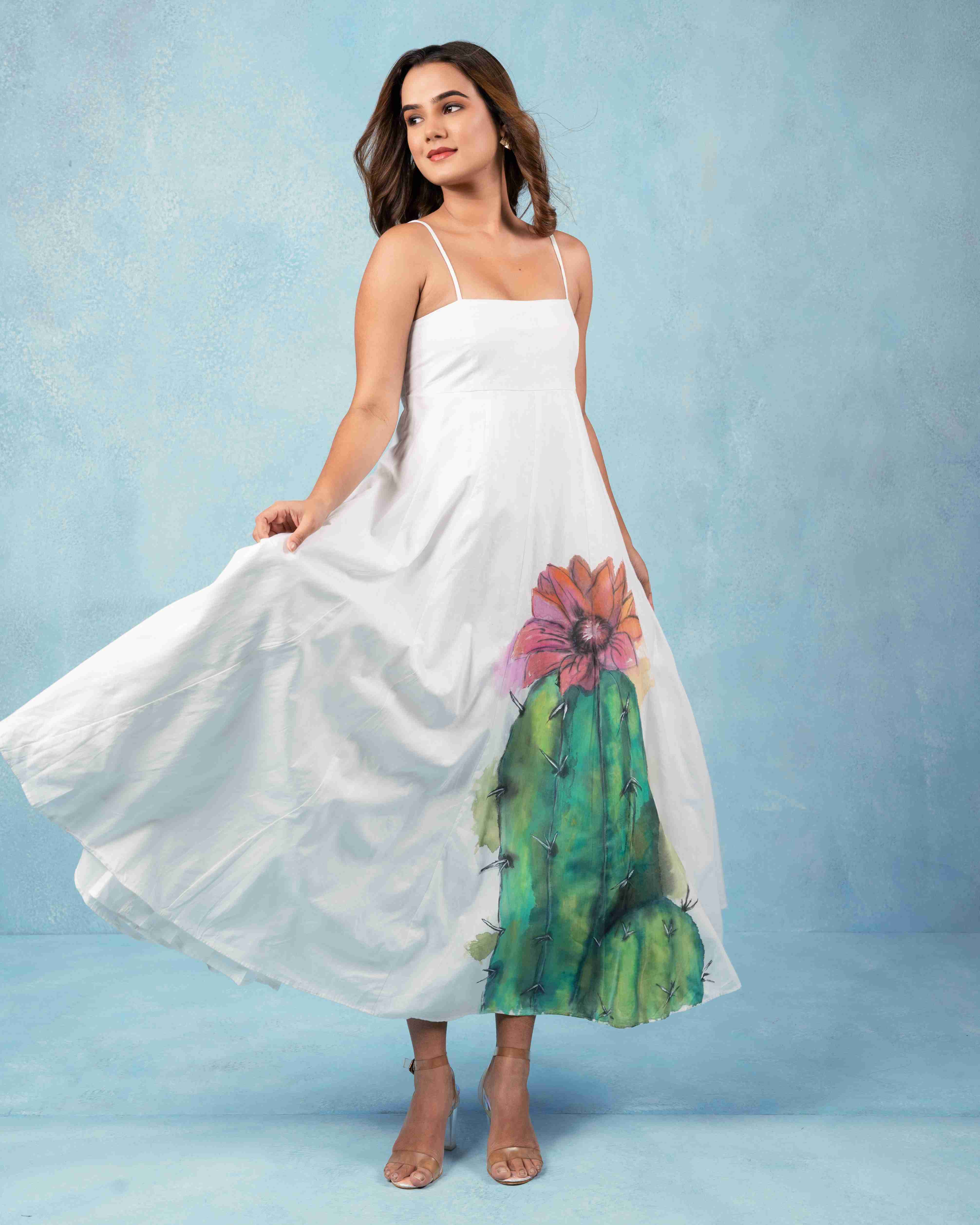 HAND-PAINTED COTTON SUMMER DRESS